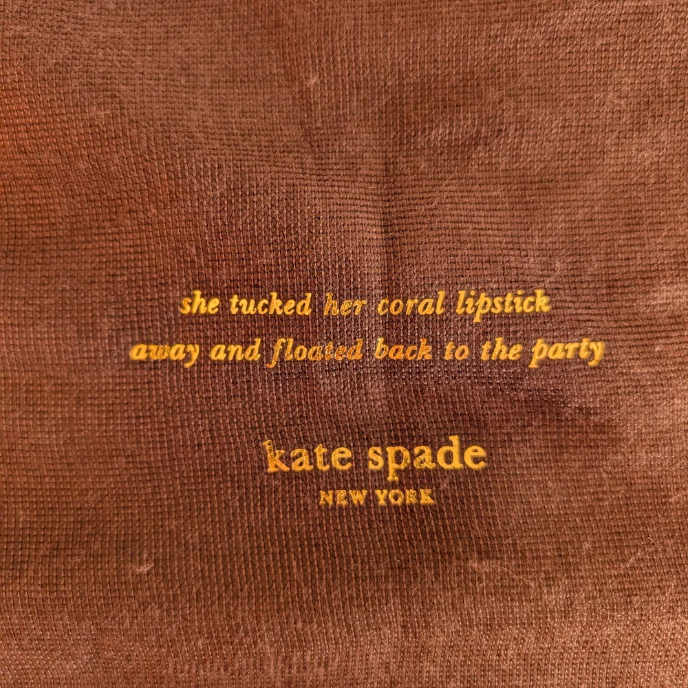 Kate Spade Brown Dust Bag with Pink Drawstring